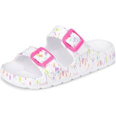 Sandals The Children's Place The Children's Place Girls Buckle Slides Sandal, White, Little Kid