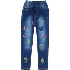 Kidscool Space Embroiderd Grass Jeans Pants - Blue