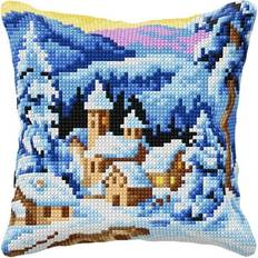 Orchidea Cushion cross stitch kit Winter village 99041