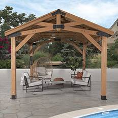 Backyard Discovery Norwood Gazebo Wood/Hardtop/Cedar