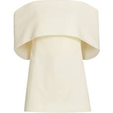 Women - Wool Blouses Toteme Off-White Off-The-Shoulder Top 070 MACADAMIA DK