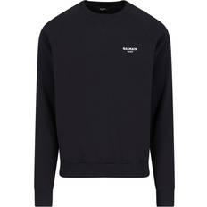 Balmain Kläder Balmain Black Flocked Sweatshirt EAB NOIR/BLANC