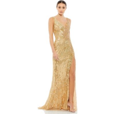 Evening Gowns Dresses Mac Duggal Women's Sleeveless Sequin Gown Gold Gold