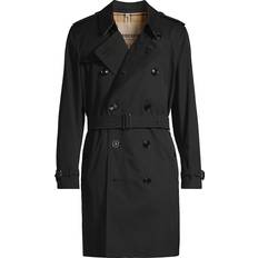 Burberry Men Coats Burberry Men's Kensington Mid-Length Trench Coat Black Black