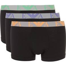 Underwear Emporio Armani 3-Pack Eagle Logo Boxer Trunks, Black w/orange/green/purple