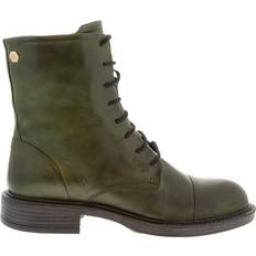 Green Ankle Boots Carl Scarpa Rosemarie Green Leather Lace Up Ankle Boots 36, GREEN