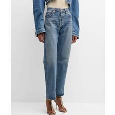 Mujer - Oro Pantalones & Shorts Agolde Fran High Rise Wide Leg Cuffed Jeans - Blue