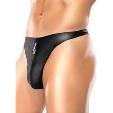 Elastano/Lycra/Spandex - Hombre Bragas Male Power Zipper Thong - Black