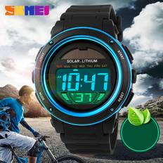 Klokker Skmei Brand Solar Powered Digital Herre Dame Sports Military Watch 3ATM Vanntett