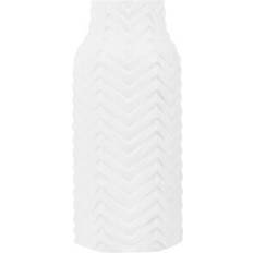 Beliani Vases Beliani Decorative Flower Glam White Stoneware 32 cm Vase