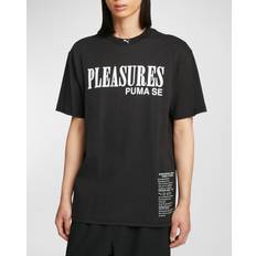 Puma Unisex Tops Puma Typo T-Shirt x PLEASURES" Black