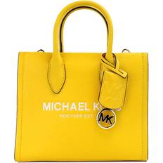 Handbags Michael Kors Mirella Small Jasmine Yellow Leather Top Zip Shopper Tote Bag