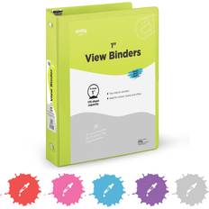 Enday 1 Inch 3 Ring Binder 1” Binder Green Clear View Cover