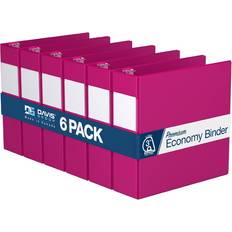 Pink Desktop Organizers & Storage Davis Group Premium Economy 3" Angle D Ring Binder 6pk