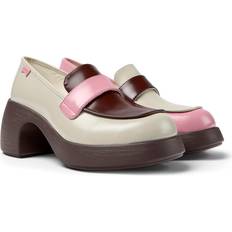 Gris Mocassins Camper Twins Loafers for Women Grey,Pink,Burgundy, 8.5, Smooth leather