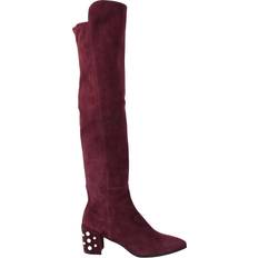 Herren - Rot Hohe Stiefel Stuart Weitzman Women's Bordeaux Suede Knee High Boot 8.5 US