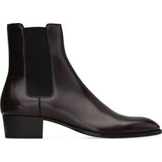 Saint Laurent Wyatt Leather Chelsea Boots - Brown