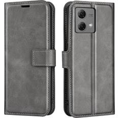 Skalo Motorola Moto G84 5G Premium Wallet Flip Cover Grå