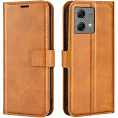 Skalo Motorola Moto G84 5G Premium Wallet Flip Cover Lys brun