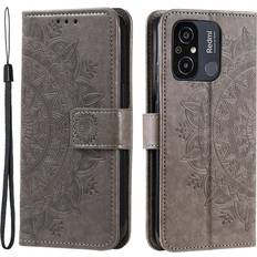 Skalo Xiaomi Redmi 12C 4G Mandala Flip Cover Grå