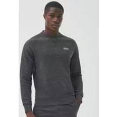 Barbour Gensere Barbour Mens Asphalt Marl Essential Crew Neck Sweatshirt Black