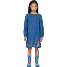 Stella McCartney Kids Blue Embroidered Denim Dress 620 Blue 14Y