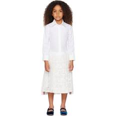 Thom Browne Kids White Pleated Dress White 6Y