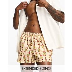 One Size Swimming Trunks ASOS DESIGN swim shorts in short length in hot sauce print-Multi2XL