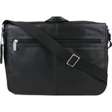 Leather - Men Messenger Bags Kenneth Cole Men's Mess ing In Action Reaction Black Leather Messenger Bag 529505