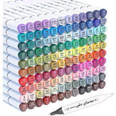 Shuttle Art 120 Colours Pens, Dual Tip Alcohol Markers Plus 1 Marker Pad 1 Blender Permanent Marker Pens with Case for Adults &