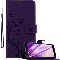 Violett Klapphüllen Cadorabo Flower Book Cover Huawei Y5p, Honor 9s Smartphone Hülle, Violett