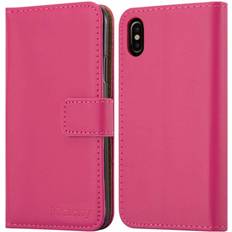 Apple iPhone XS Max Wallet Cases iCatchy Pink For iPhone XS MAX Leather Wallet Flip Holder Case