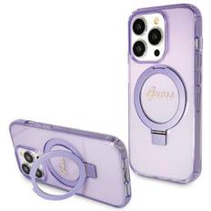 Guess iphone 13 pro magsafe ring stand hülle case cover glitter purple Lila