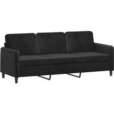 vidaXL 3-Sitssoffa Svart 180 cm Sammet Soffa 3-sits