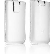 Philips White PU Leather Pull Tab Pouch Case Cover for iPhone 3G 3GS