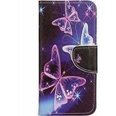 Huawei P20 Pro Wallet Cases Keshen For Huawei P20 Pro Purple Crystal Butterflies Pattern Horizontal Flip Leather Case with Holder & Card Slots & Wallet