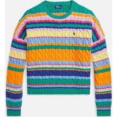 Polo Ralph Lauren Striped Cable-Knit Cotton Long Sleeve Pullover Multi