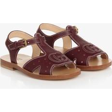 Gucci Double G Leather Sandals - Brown