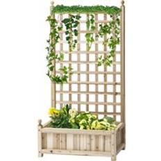 OutSunny Garden Planters with Trellis Raised