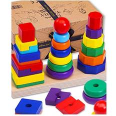 Wooden Stacking Toys, Toys for 3 Year Olds, Educational Stacking Rings, Sorting, Stacking & Plugging Toys, Since 1795