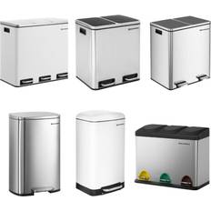 Songmics Double Kitchen Bin Pedal Rubbish 2 x 15 L