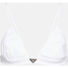 Prada Underwear Prada Logo Cotton Jersey Bralette - White