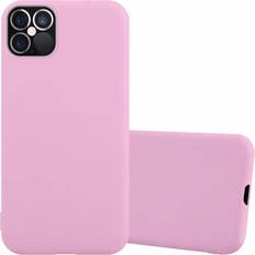 Cadorabo CANDY ROSA, Apple iPhone 12 iPhone 12 Pro 6,1" Zoll Case for Apple iPhone 12 12 PRO Cover Protection TPU Silicone Gel Back case Pink