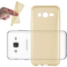 Cadorabo TRANSPARENT GOLD Case for Samsung Galaxy J3 2015 case cover Gold