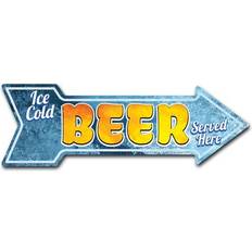 Yellow Wall Decor SignMission 8 & Direction Sticker Vinyl Ice Cold Beer 2 Wall Decor