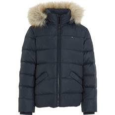 12-18M Vêtements d'extérieur Tommy Hilfiger Essential Faux Fur Down Hooded Jacket - Desert Sky (KG0KG07399DW5)