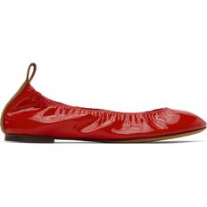 Lanvin Women Low Shoes Lanvin Red Leather Ballerina Flats 340 Flame IT