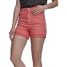 Urban Classics Rosa Shorts Urban Classics Dam shorts med hög midja – kvinnor stretch twill het byxor