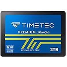 TIMETEC 2 TB SSD 3D NAND QLC SATA III 6 Gb/s 2,5 tum 7 mm 0,28 tum läshastighet upp till 550 MB/s SLC cache Performance Boost intern solid state-enhet för PC dator skrivbord och bärbar dator 2 TB