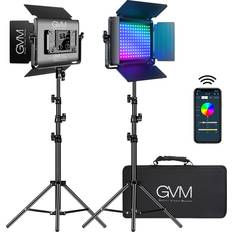 GVM GVM RGB LED Video Light with Lighting Kits, 680RS 50W Led Panel Light with Bluetooth Control, 2 Packs Photography Lighting for YouTube Studio, Video S